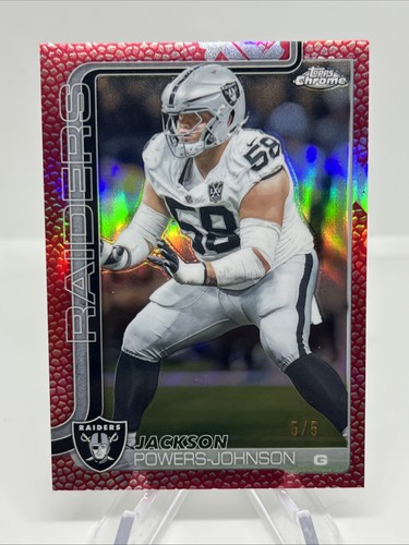 Topps Chrome Red Refractor /5 Jackson Powers-Johnson Raiders 2024 #177
