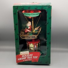 Vtg 1997 Mr Christmas Santa Airship Blimp Tre...