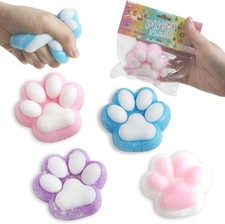 4 Pcs Taba Squishy Paw,Cute Fufu Cat Squishy Stress Relief Fidget Toys for Ad...