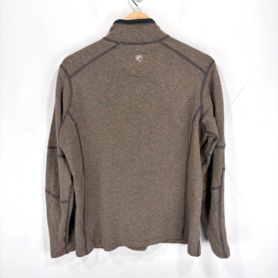 Suéter Pullover Kuhl Revel Cuarto Cremallera Hombres Grande Marrón Mezcla Acrílico Exterior Foto 2 de 4