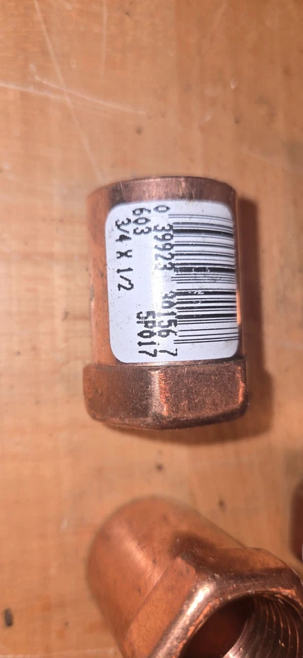 3/4 C X 1/2 4PC FEMALE IRON PIPE COPPER SWEAT SOLDER ADAPTER 7/8 OD X 1/2 FIP - Image 2 of 4