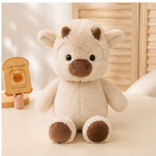 Adorable Highland Cattle Plush Toy 40cm - Huggable Running Cow Stuffed Animal Ma