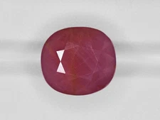 GII Certified GUINEA Ruby 21.85 Cts Natural Untreated Pinkish Red Cushion
