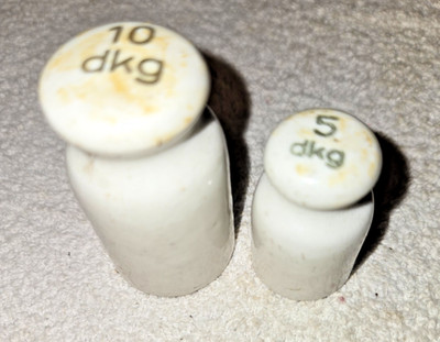 Vintage European Porcelain Weights - 10 & 5 DWG