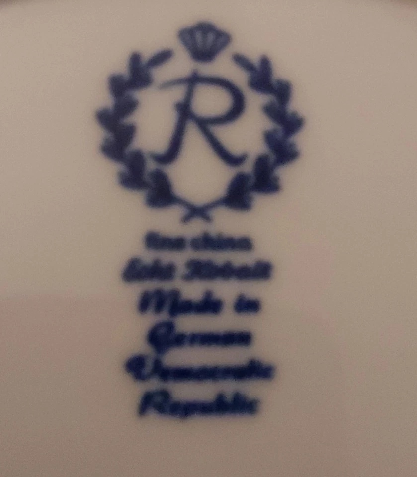 Porzellan Prunkschale mit Tragegriff - Reichenbach - Kobalt blau Goldverzierung - Bild 4 von 4