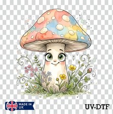 Cute Mushroom UV DTF Sticker - Glass Laptop Tumbler Cup hm103