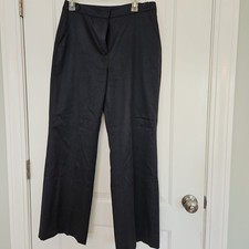 Classiques Entier Wide Leg Trouser Womens Size 10 Blue Wool Silk Career Work