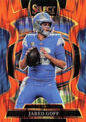 2025 Panini Select #69 Jared Goff Orange Prizm Shock #/499
