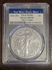 2022-(W) Silver American Eagle PCGS MS 70 Struck at West Point Mint First Strike