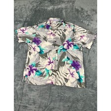 Men  s Tommy Bahama Floral Camp Shirt XL   Tropical / Hibiscus, Excellent
