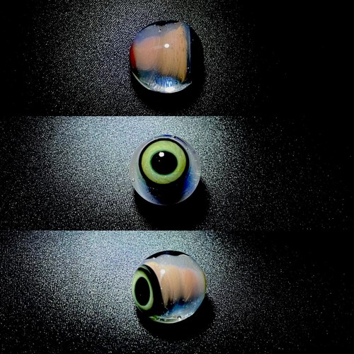 .80” “Poltergeist” Sparkling Green Eye Glass Art Eyeball Marble Hand Made USA