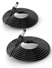 2 PCS 16.5FT 5M DC Power Extension Cable 5.5x2.1mm 5521 12V Fits CCTV Black