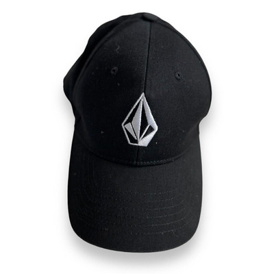 Volcom Youth Baseball Hat Unisex Black Size S/M White embroidered Stone Logo
