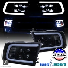 Smoke Black LED Projector Headlights For 2009-2018 Dodge Ram 1500 2500 Headlamps