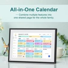 10.1" Touchscreen Smart Family Wall Calendar, Digital Planner, Chore Chart Black