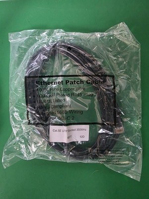Ethernet Patch Cable Cat5e UTP Booted 350MHz, 6ft. (Qty 12)