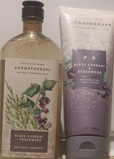 Bath  Body Works Aromatherapy Black Currant  Cedarwood Body Wash  Foam Bath 