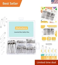 160Pcs Safety Pins, Large & Small Safety Pins for Clothes Sewing Craft, Nicke...