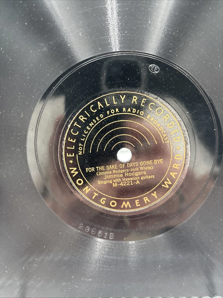 Jimmie Rodgers-For The Sake Of Days Gone By- M-4221 M.Ward’s Records ShellacVG + - Image 4 of 4