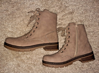 Rieker: Damen Schuhe Stiefeletten Boots Ankle Leder camel (Wildleder) Gr.38 NEU