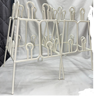 Vintage Yaffa Basic Line Plastic Shoe Storage Rack Retro Modern 1980s White 2PK