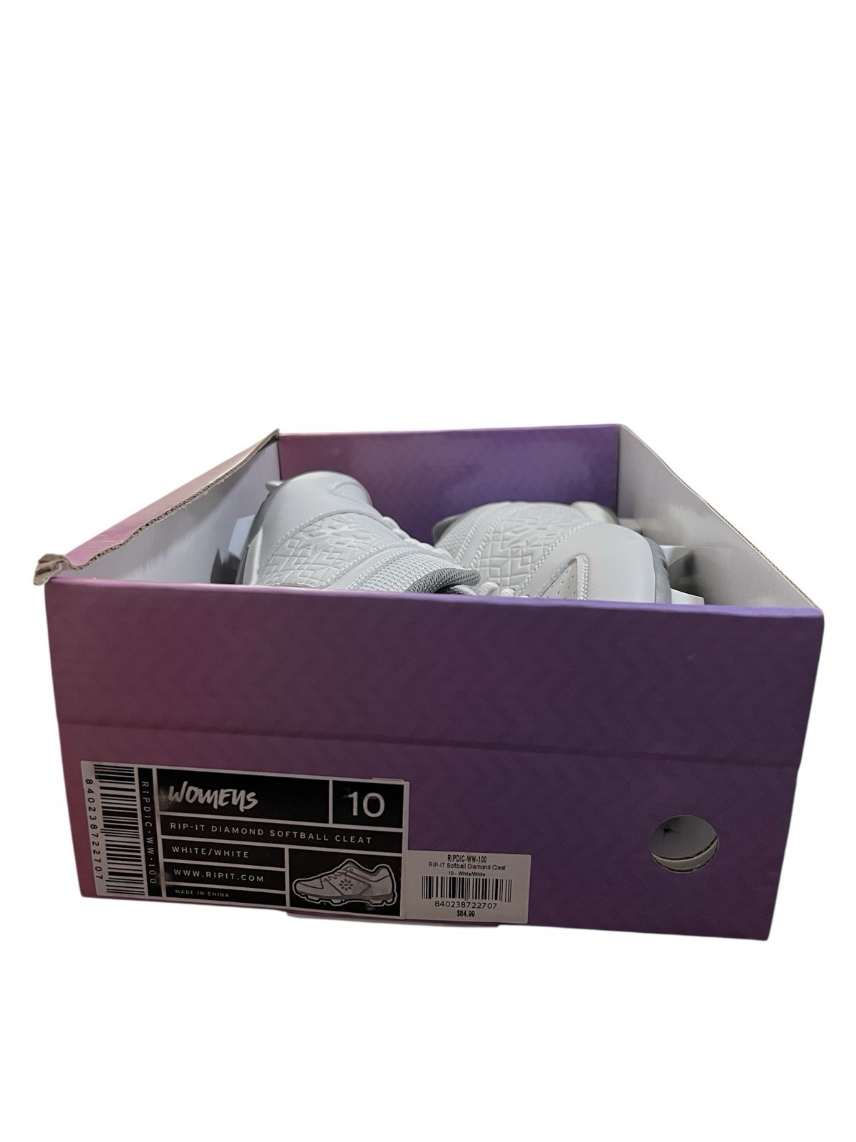 RIP-IT Ringor Diamond Softball Cleat Cleats Molded Girls White/White -Size 10