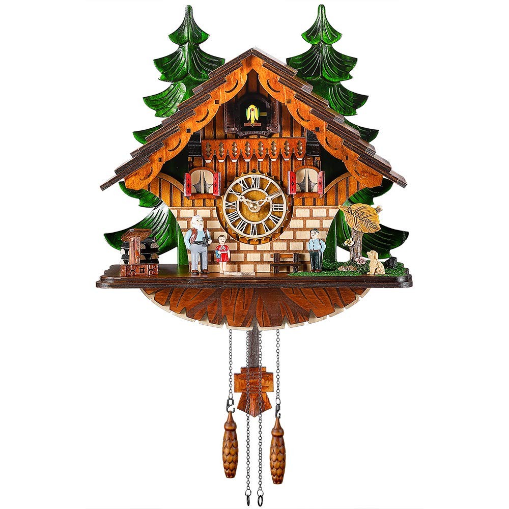 Kintrot Cuckoo Clock Traditional Chalet Black Forest House Clock Handcrafted Woo