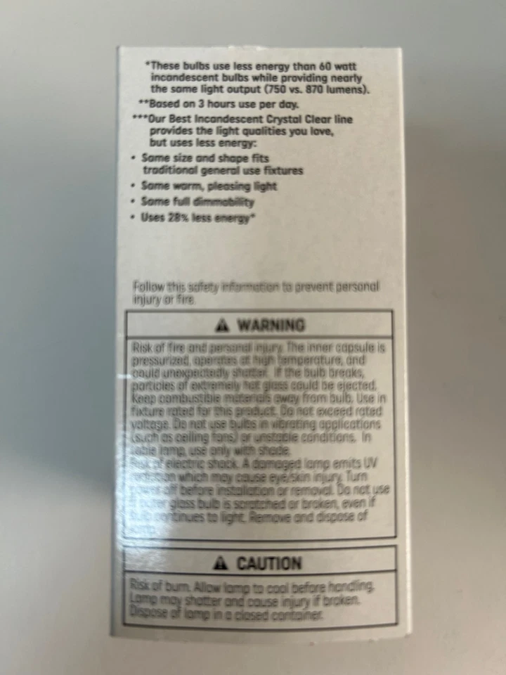 12 Bulbs 6 Pack Light Bulbs GE Clear Glass 43watt equivalent to 60w Dimmable A19 - Image 4 of 4