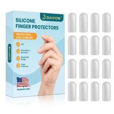 JUMPOW Gel Finger Cots Protectors, Medium  Short , Transparent color