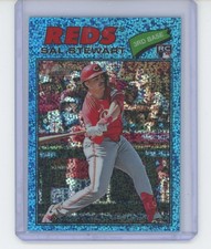 SAL STEWART 2026 Topps Heritage #221 LIGHT BLUE SPARKLE REFRACTOR RC SP Reds