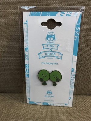 Selfridges Exclusive Jellycat Fish & Chips Enamel Pin - Mushy Peas New & Sealed