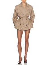 NEW HELSA  Short Bubble Hem Trench in Stone S...