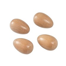 Wood Musical Eggs Shakers, 4pcs Egg Maracas Shakers Wooden Hand Natural Wood
