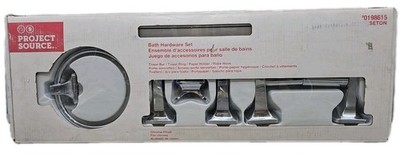 Project Source   Seton 4-Pc Bath Hardware Set   Chrome   NEW (#0198615) [E7]