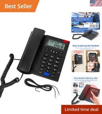 Corded Phone, Desktop Landline with Caller ID, Adjustable Ringer and Speaker ...