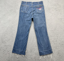 VTG Kenny Rogers The Gambler Jeans Mens 38x30 Frayed Raw Hem Distressed USA 80s