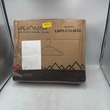 Lifemaster Plastic Hangers 30 Pack Yellow LMPLCYLW30 Heavy Duty Non-Slip