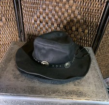 Vintage Stetson Leather Black Hat Size S