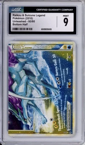 CGC 9 Raikou & Suicune Legend (Bottom) Pokemon Vintage Unleashed Holo 93/95