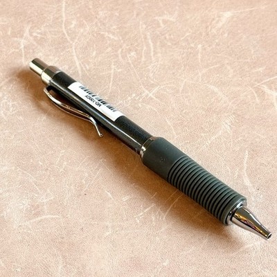 Itoya Gripper MD Retractable Ball Point Pen with Grip - Dark Silver Black Color