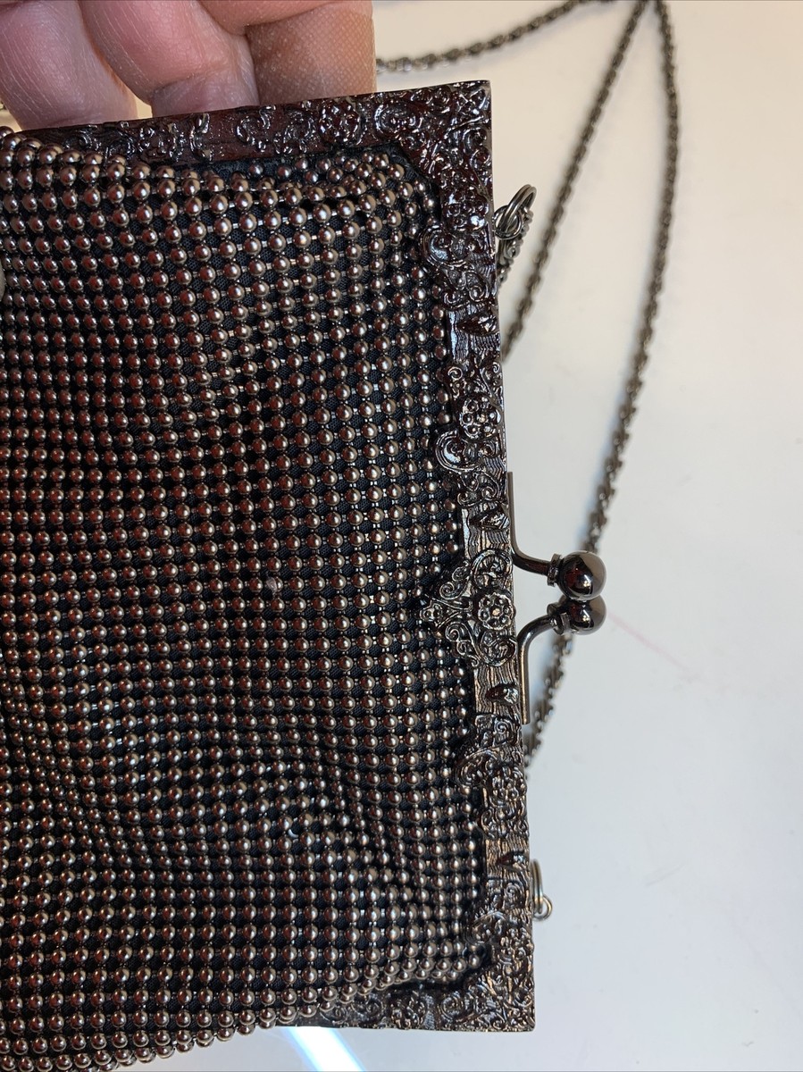 Talbots Pewter Balls~ Beads Small Evening Handbag Shoulder Bag