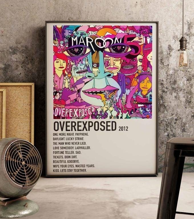 Poster Maroon 5 Overexposed Album Cover Poster, gift for
