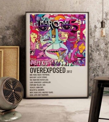 Poster Maroon Overexposed Album Cover Poster, gift for fans