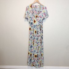 ASOS Maternity True Wrap Floral Maxi Dress Sunflower Cape Collar Size 10