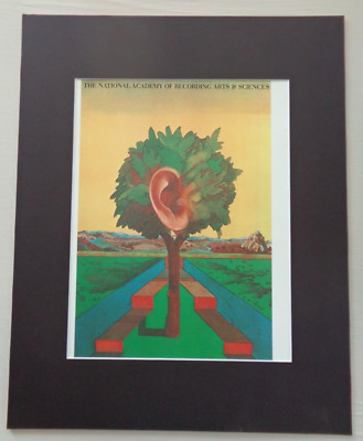 Milton Glaser Recording Arts Ear Tree Listen Art Print Matted 16x20