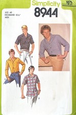 1970's Simplicity Men's Shirt Pattern 8944 Size 40 UNCUT