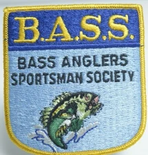 BASS ANGLERS SPORTSMAN SOCIETY B.A.S.S. EMBROIDERED FISH PATCH 