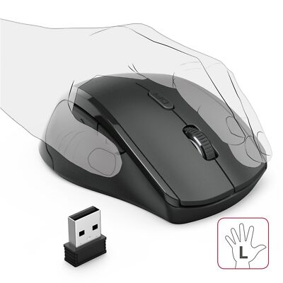 Hama Riano Wireless Funk Maus kabellose Maus f. Linkshänder Ergonomisch 1600 DPI