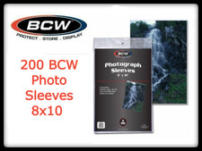 200 Quality BCW 8x10 Photo Sleeves Holder Clear Acid Free 2 Mil No PVC Storage