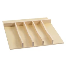 6 Slot 20x19 Silverware/Flatware Drawer Organizer Tray w/Divider (Natural Wood)
